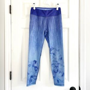 Prana blue watercolor yoga leggings. Women’s size M